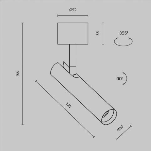 Спот Maytoni Technical Ceiling 4000K Focus T C141CL-L125-6W4K-B