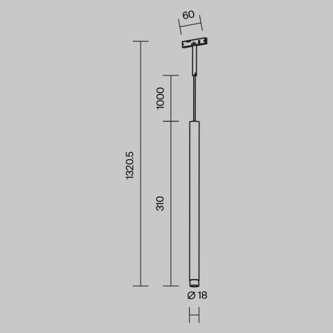 Трековый подвесной светильник Maytoni Technical Levity 4000К Skim TR191-1-3W4K-M-BBS